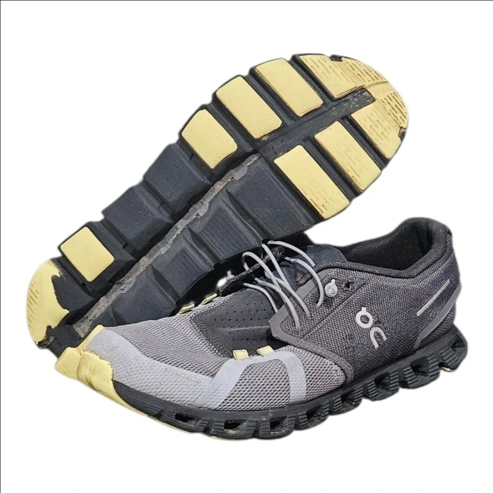 On Running Cloud 5 Shoes Mens 10 Grey Black Yellow Swiss Engineering 59.98166